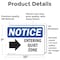 Signmission Entering Quiet Zone (Right Arrow) Sign With Symbol, 10 in W x Rectangle, Vinyl Decal OS-2PACK-NS-D-710-L-12094 - alternate 2